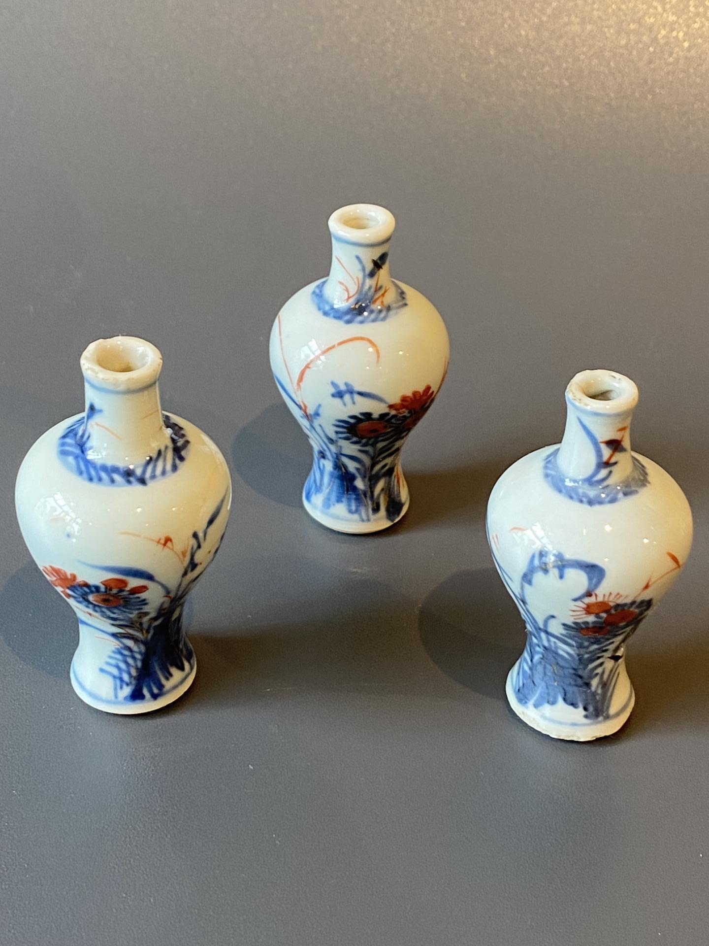 Chinese poppenhuis vaasjes (3x).