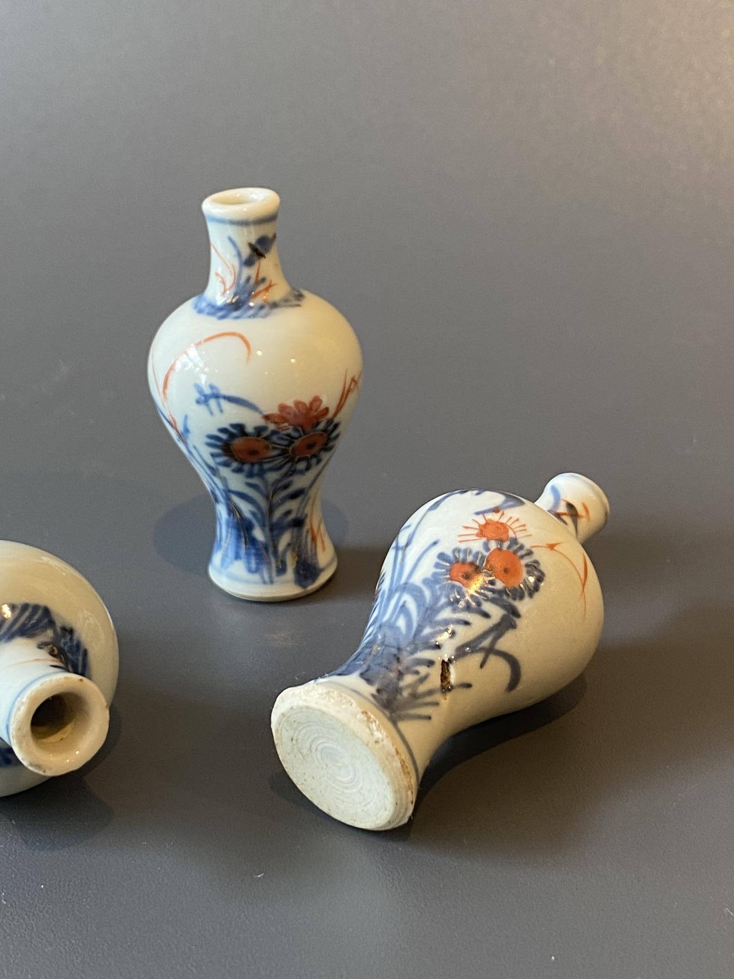 Chinese poppenhuis vaasjes (3x).