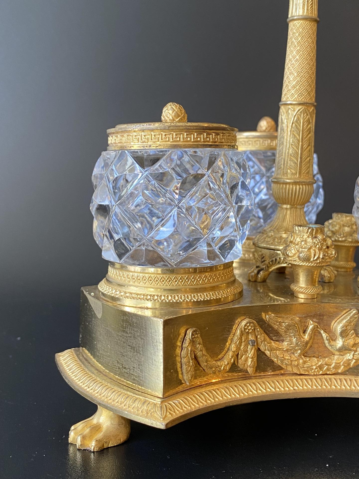 Empire vuurverguld inktstel brons.