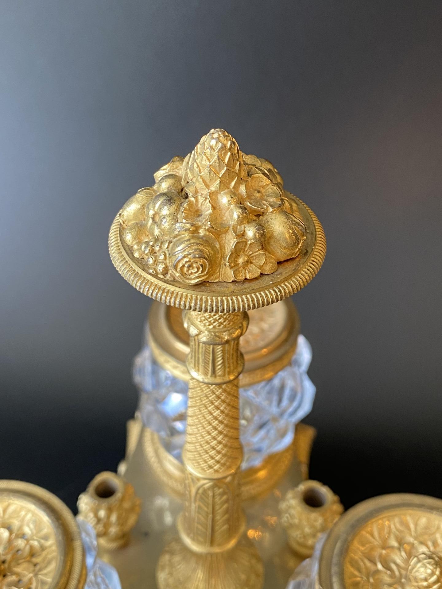 Empire vuurverguld inktstel brons.