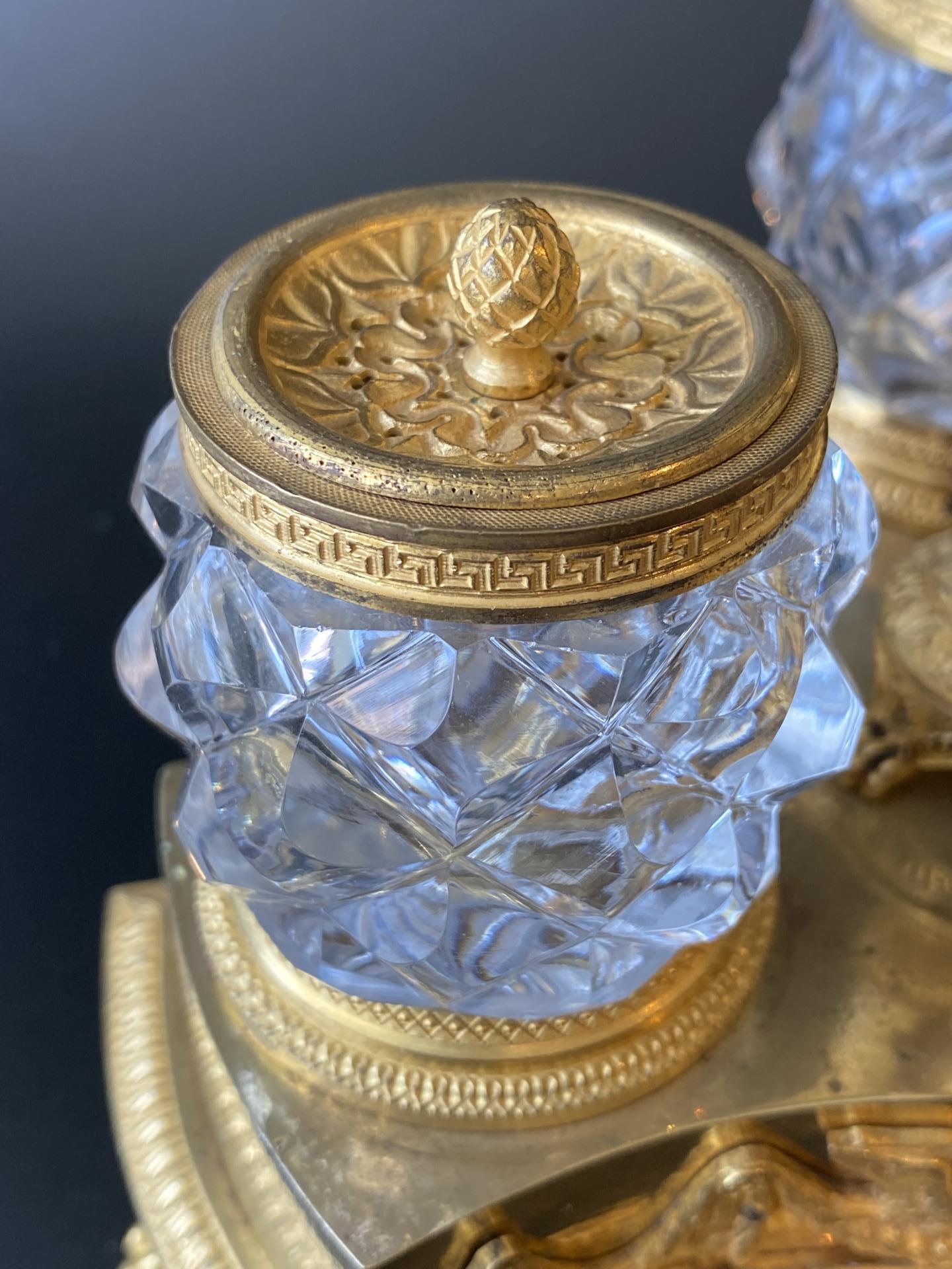 Empire vuurverguld inktstel brons.