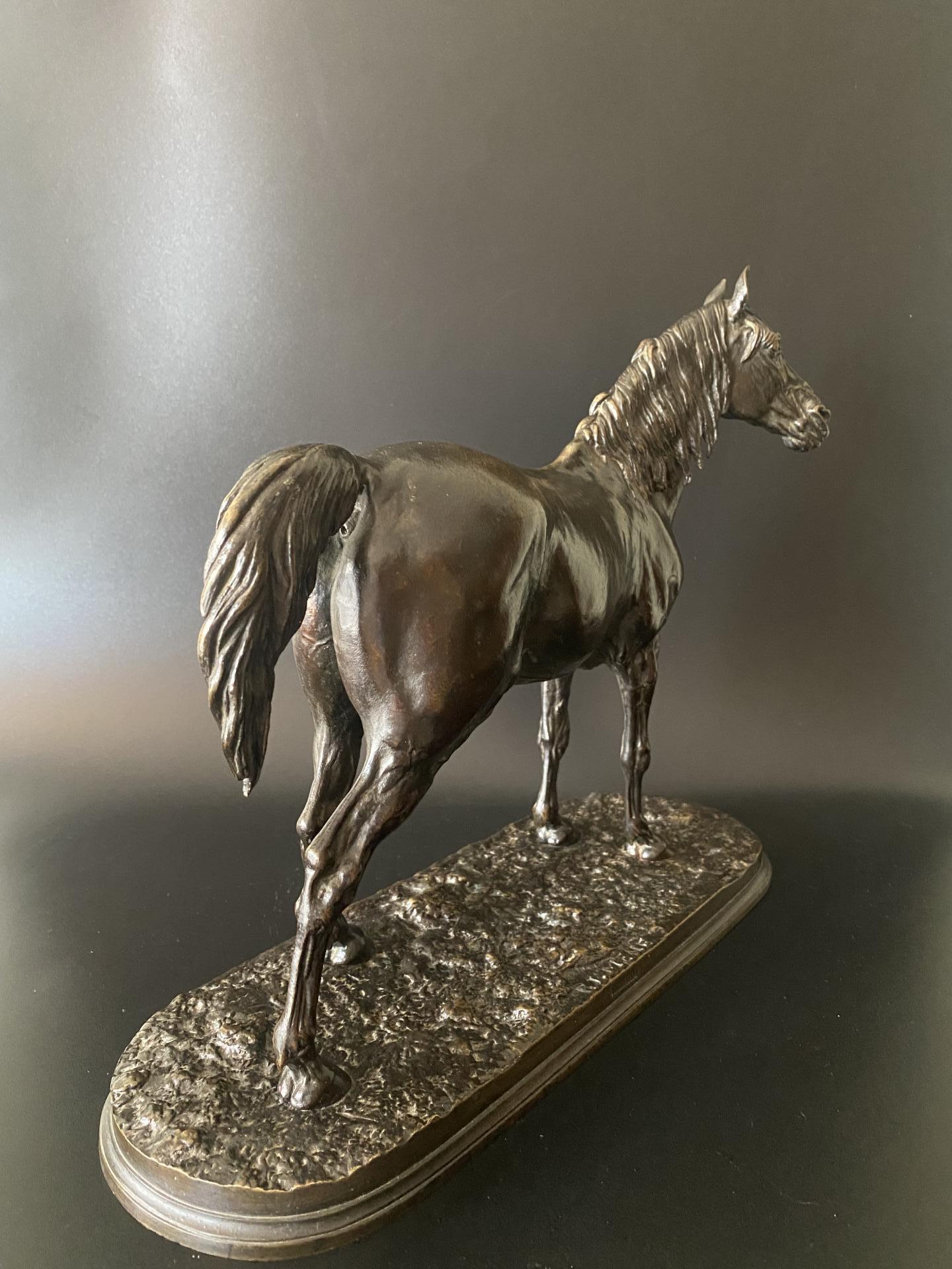 Bronzen paard Pierre Jules Mene (1810-1879).