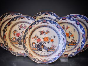Set Chinese Imari borden (6x)