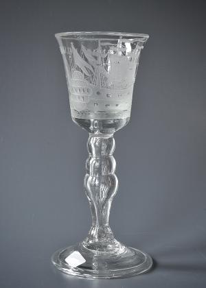 Antiek glas " het lands welvaaren" 