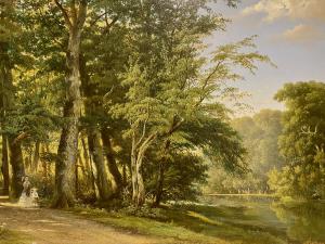Schilderij J.J. van de Sande Bakhuyzen : Haagsche Bos.