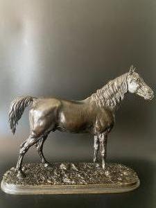 Bronzen paard Pierre Jules Mene (1810-1879).