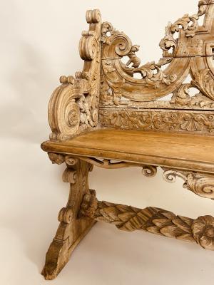 Amsterdamse houten halbank 18e eeuw.