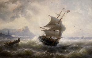 Schilderij Nicolaas Riegen (1827 - 1889).